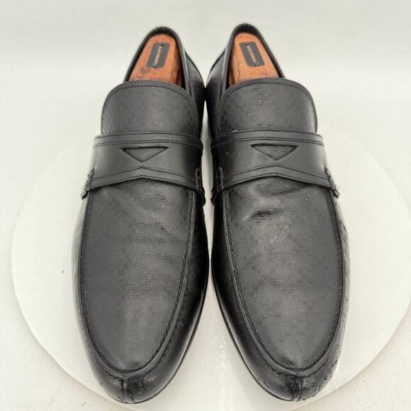 Gucci Other - Gucci Diamante Men Size UK 10.5 US 11.5 Black Leather Penny Loafer Dress Shoes